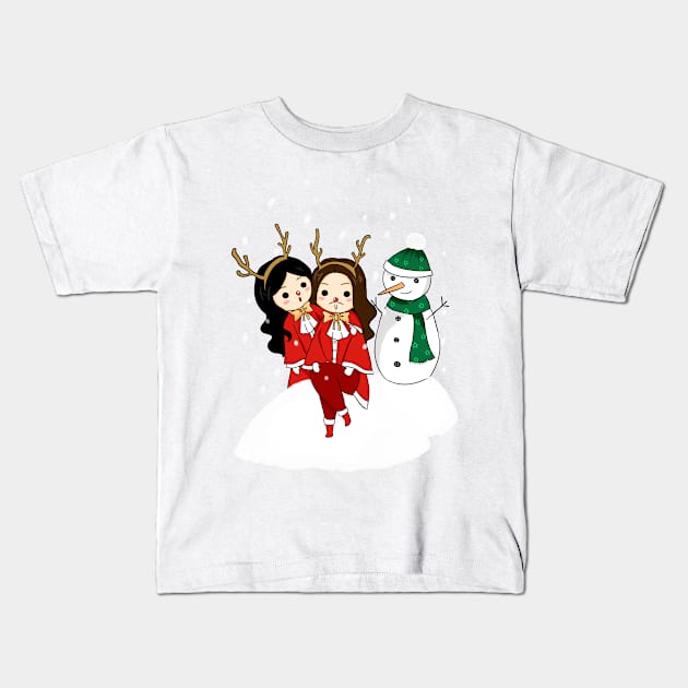 Chibi Christmas Kids T-Shirt by Nayuki911